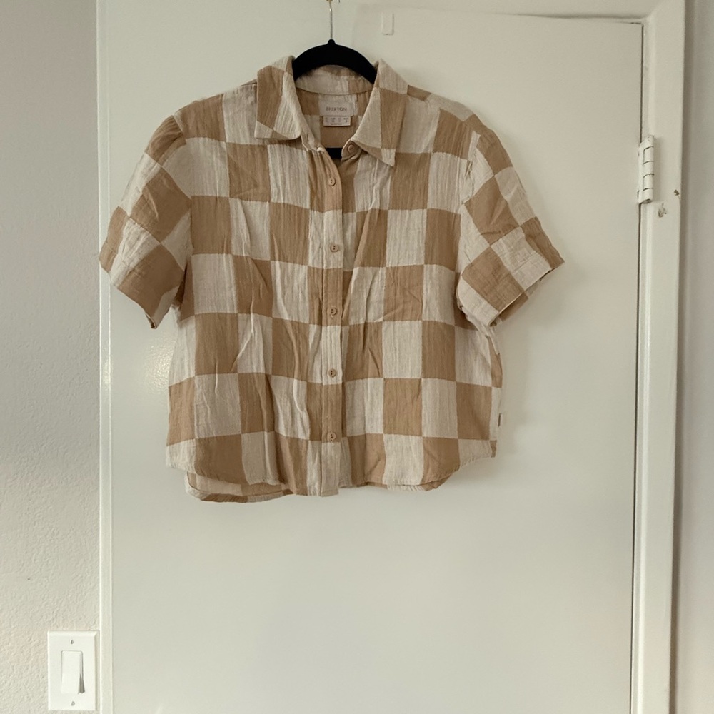 Brixton Tan and White Plaid Shirt